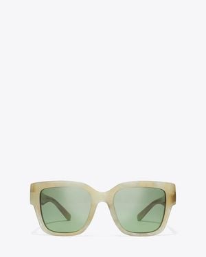 Tory Burch Miller Square Sunglasses, One Size - Green