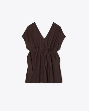 Tory Burch Belted Linen Dress - Brown