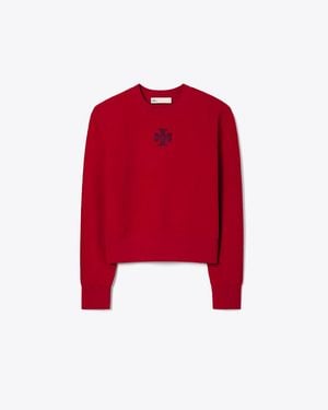 Tory Burch Wool Logo Jumper - Red