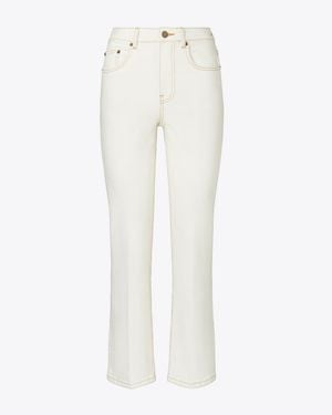 Tory Burch Cropped Flare Jean - White