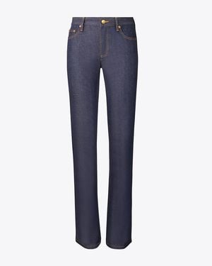 Tory Burch Cotton Skinny-Leg Jean - Blue