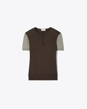 Tory Burch Wool Henley - Brown