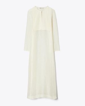 Tory Burch Long Linen Caftan - Natural
