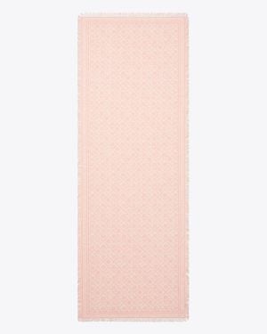 Tory Burch T Monogram Floral Oblong Scarf - Pink