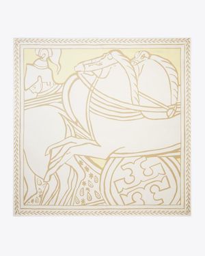Tory Burch Trocadero Horses Silk Square Scarf - Natural