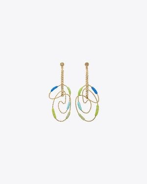 Tory Burch Runway Swirl Hoop Earrings - Metallic