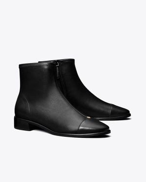 Tory Burch Cap-Toe Ankle Boot - Black