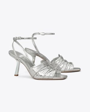 Tory Burch Ruched Heeled Sandal - White