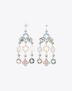 Tory Burch Small Forget Me Not Chandelier Earrings - White