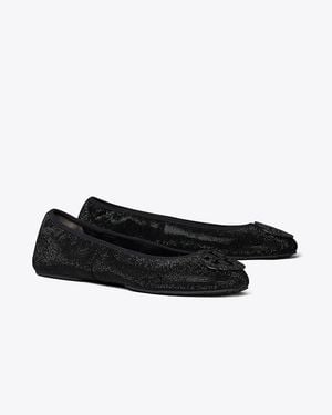 Tory Burch Reva Pavé Travel Ballet - Black