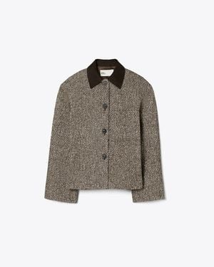 Tory Burch Twill Barn Jacket - Brown