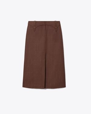 Tory Burch Wool Skirt - Brown