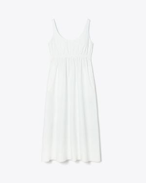 Tory Burch Bonded Poplin Dress - White