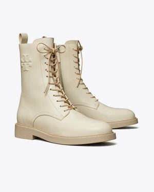 Tory Burch Double T Combat Boot - Natural