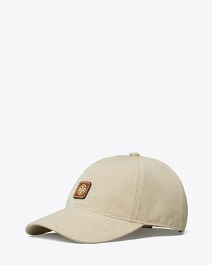 Tory Burch Canvas Logo Cap, One Size - Natural