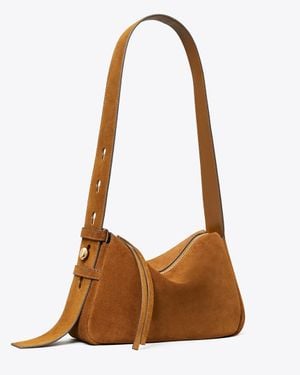 Tory Burch Small Romy Suede Shoulder Bag, One Size - Brown