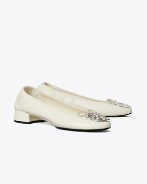 Tory Burch Reva Heeled Ballet - White