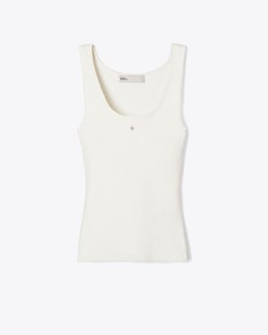 Tory Burch Viscose Knit Tank Top - White