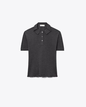 Tory Burch Silk Polo - Black
