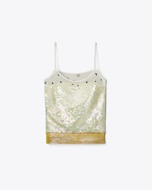 Tory Burch Sequin Top - Natural