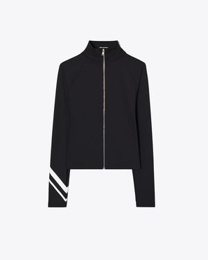 Tory Burch Chevron Full-Zip Jacket - Black