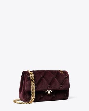 Tory Burch Small Bunny Knot Velvet Shoulder Bag - Purple