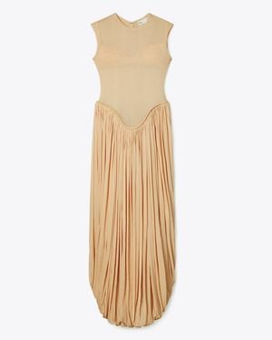 Tory Burch Draped Jersey Dress - Natural