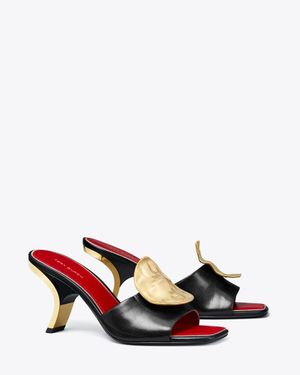Tory Burch Patos Mismatched Heeled Mule - Red