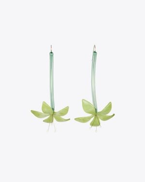 Tory Burch Flower Earrings - Green