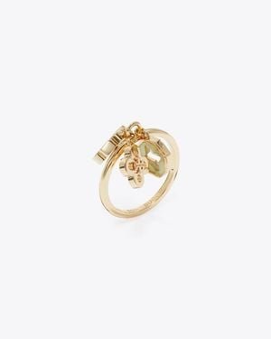 Tory Burch Forget Me Not Charm Ring - Metallic