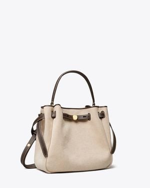 Tory Burch Romy Canvas Bucket Bag - Natural
