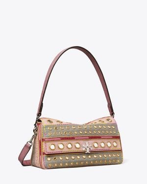 Tory Burch Small Charlie Embellished Shoulder Bag - Multicolour