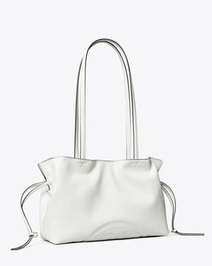 Tory Burch Small Ella Natuura Drawstring Tote - White