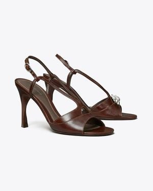 Tory Burch Twisted Heel Sandal - Brown