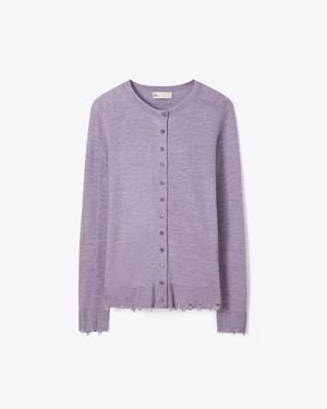 Tory Burch Silk Cardigan - Purple