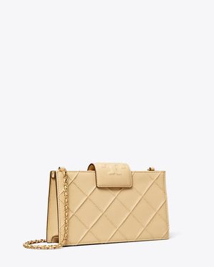 Tory Burch Mini Fleming Crossbody, One Size - Natural
