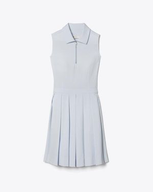 Tory Sport Tory Burch T Monogram Jacquard Pleated Golf Dress - Blue