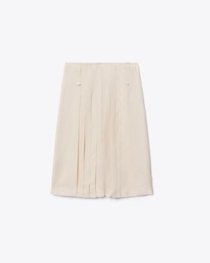 Tory Burch Pleated Skirt - Natural