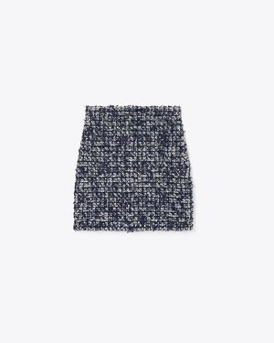 Tory Burch Kendra Tweed Skirt - Blue