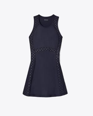Tory Burch T Monogram Mesh Tank Dress - Blue