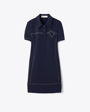 Tory Sport Tory Burch Pick Stitch Stretch Polo Dress - Blue