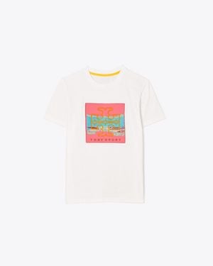 Tory Burch Graphic Logo Patch T-Shirt - White