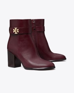 Tory Burch Turnlock Heeled Ankle Boot - Red