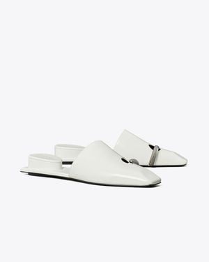 Tory Burch Pierced Mule - White