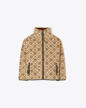 Tory Burch T Monogram Fleece Jacket - Natural