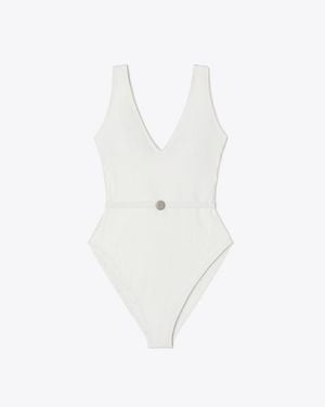 Tory Burch Belted Swimsuit - White