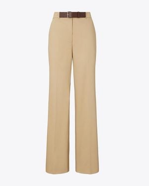 Tory Burch Belted Cotton Pant - Natural