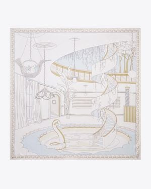 Tory Burch The Pool Silk Square Scarf - White