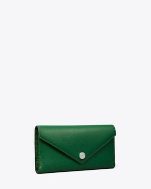 Tory Burch Pebble Envelope Long Wallet - Green