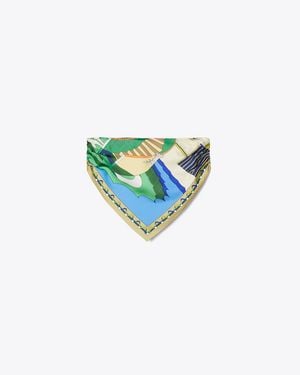 Tory Burch Printed Silk Scarf Top - Blue